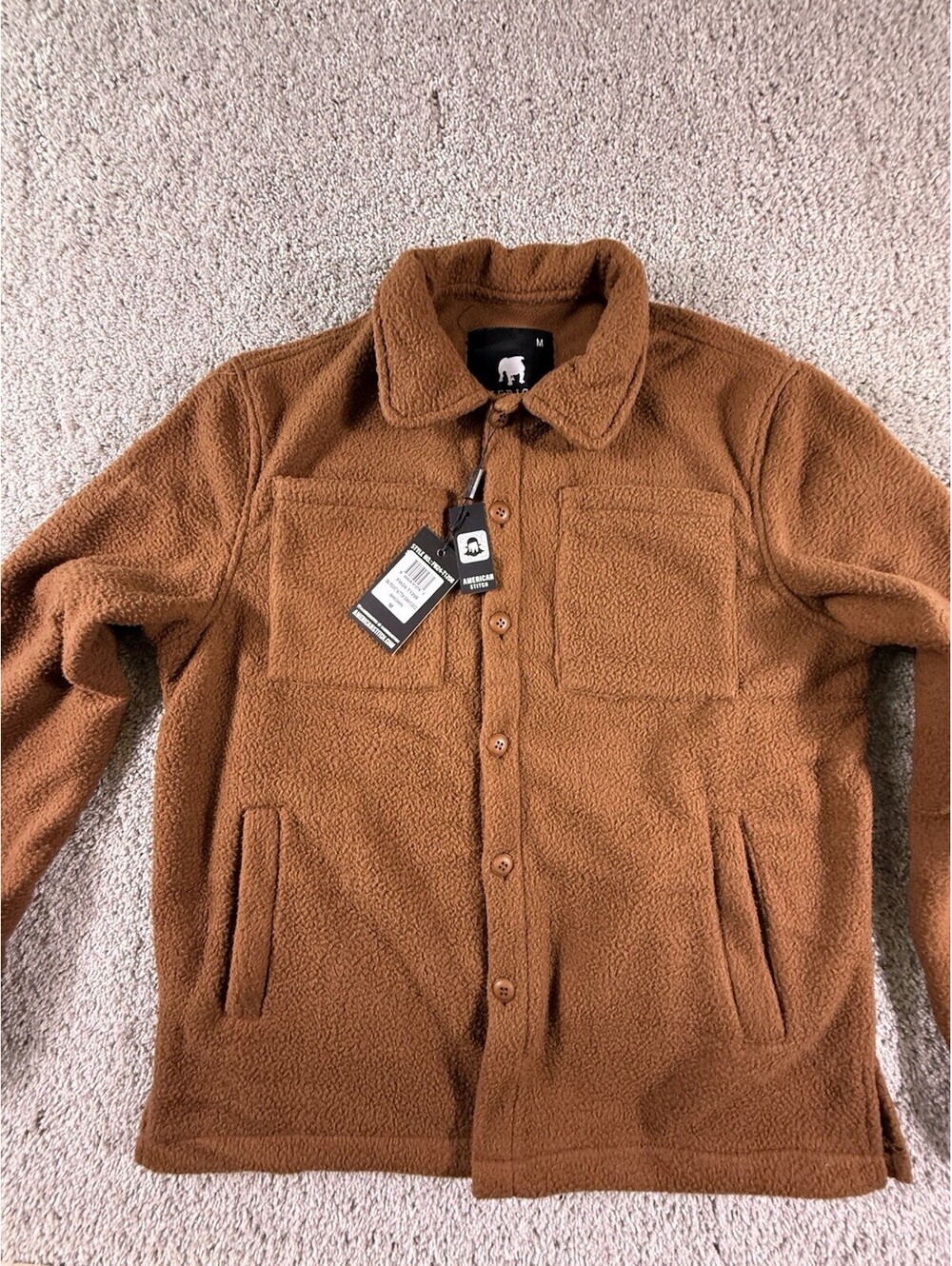 NWT American Stitch Fleece Jacket Men’s Medium Brown